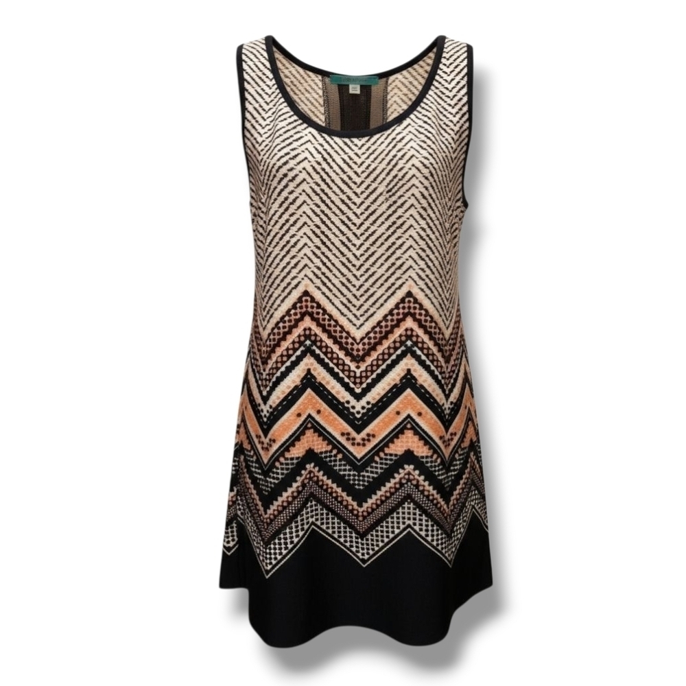 Julie’s Closet Women’s Multicolor Tribal Chevron Print Sleeveless Blouse Small